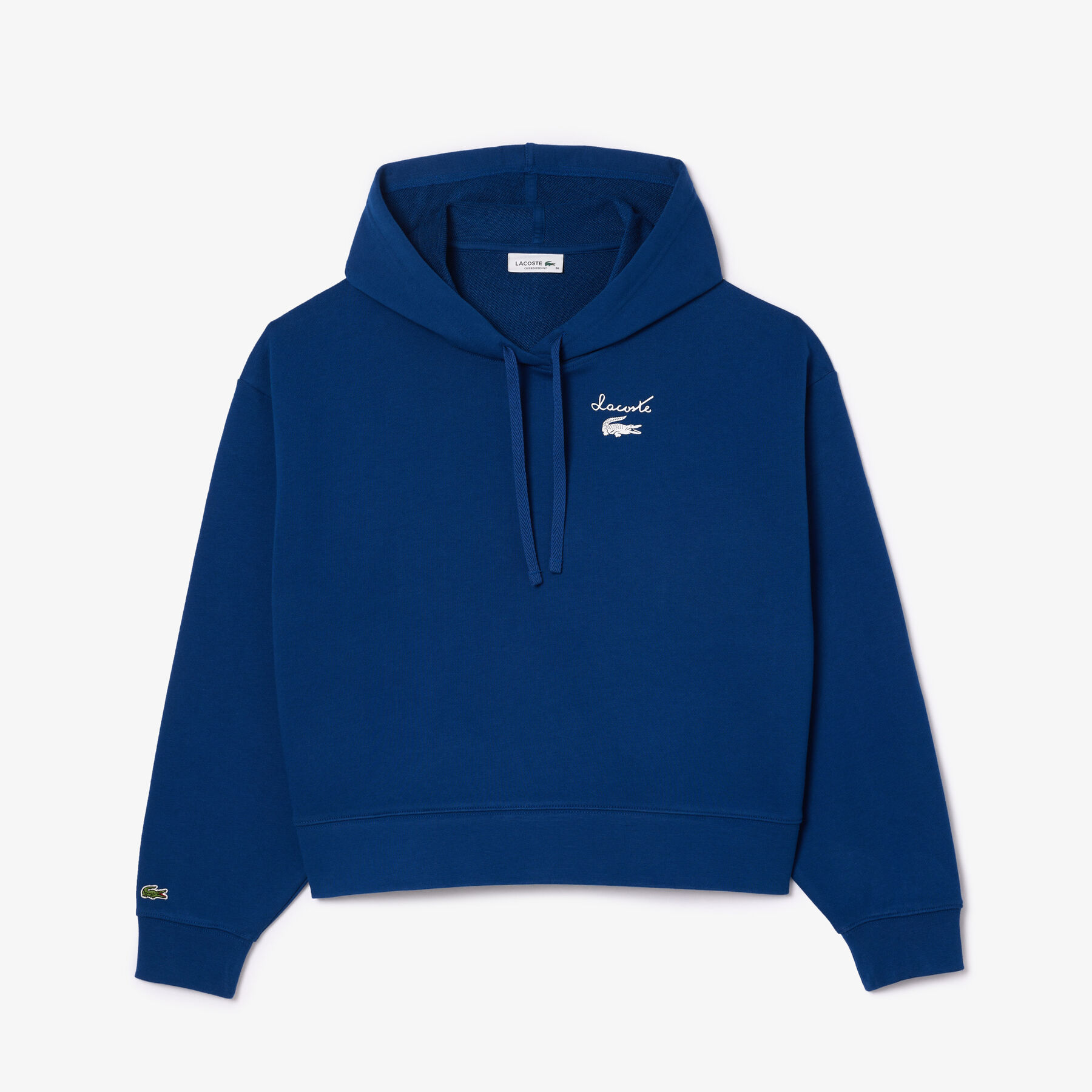 لاكوست fleece logo hoodie