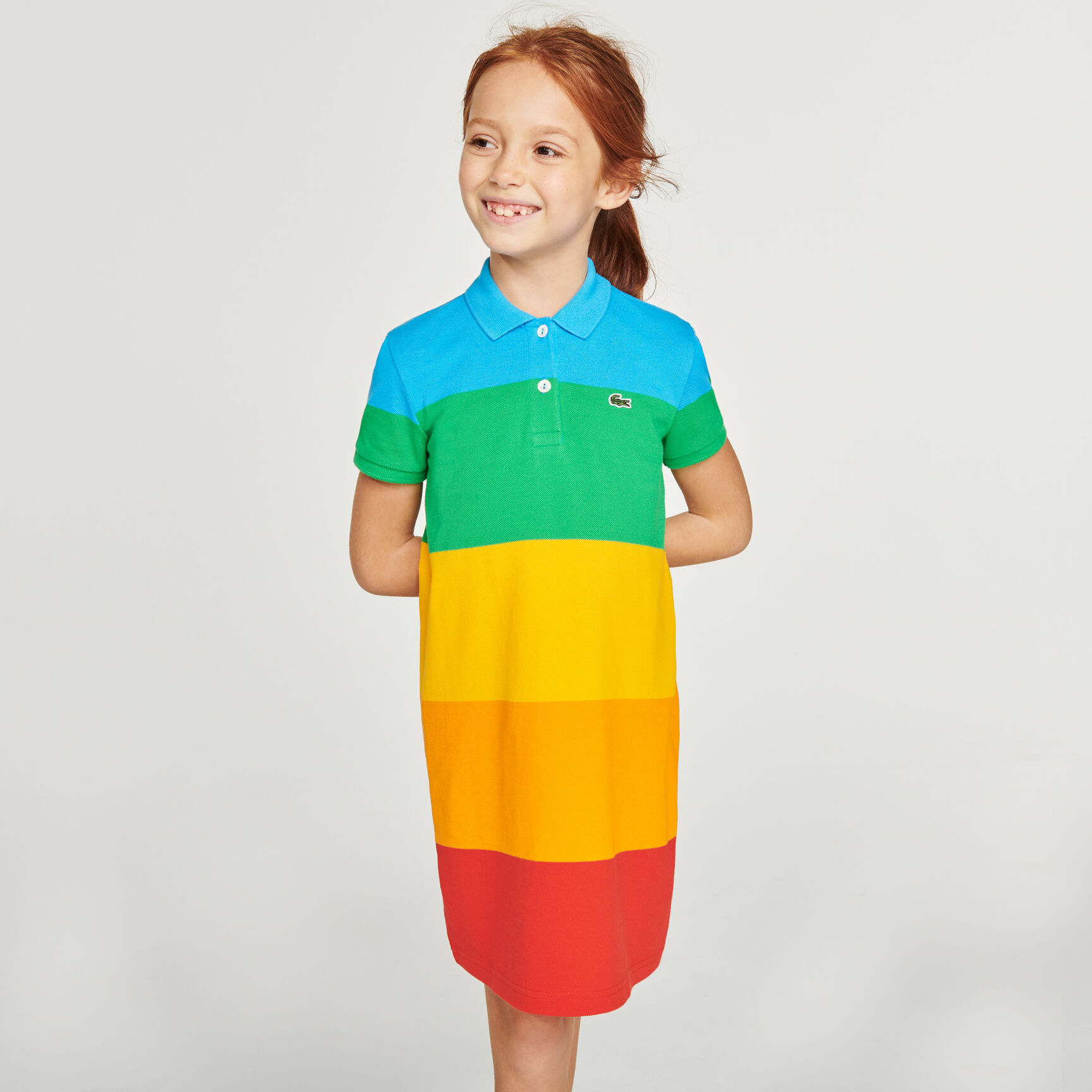 Girls’ Polaroid Collaboration Color Striped Cotton Polo Dress Girls’ Polaroid Collaboration Color Striped Cotton Polo Dress