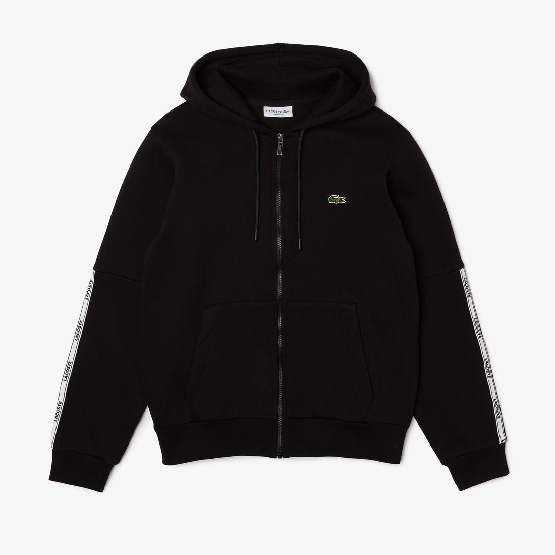 هودي صوف بسحّاب وأشرطة بشعار الماركة للرجال