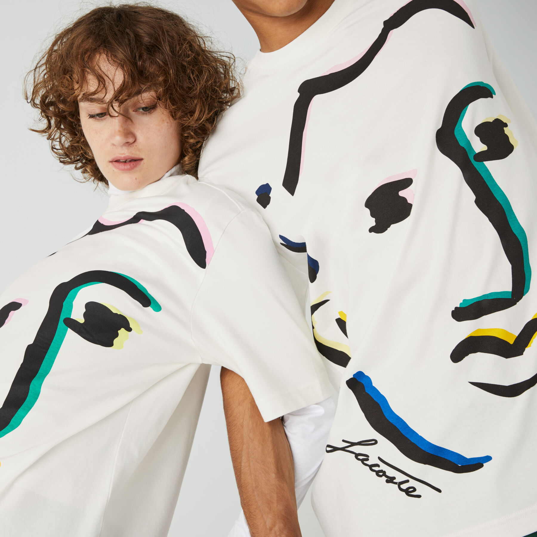 Unisex Lacoste LIVE Face Print Cotton T-shirt unisex lacoste live face print cotton t shirt