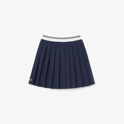 Oxford Cotton Pleated Skirt