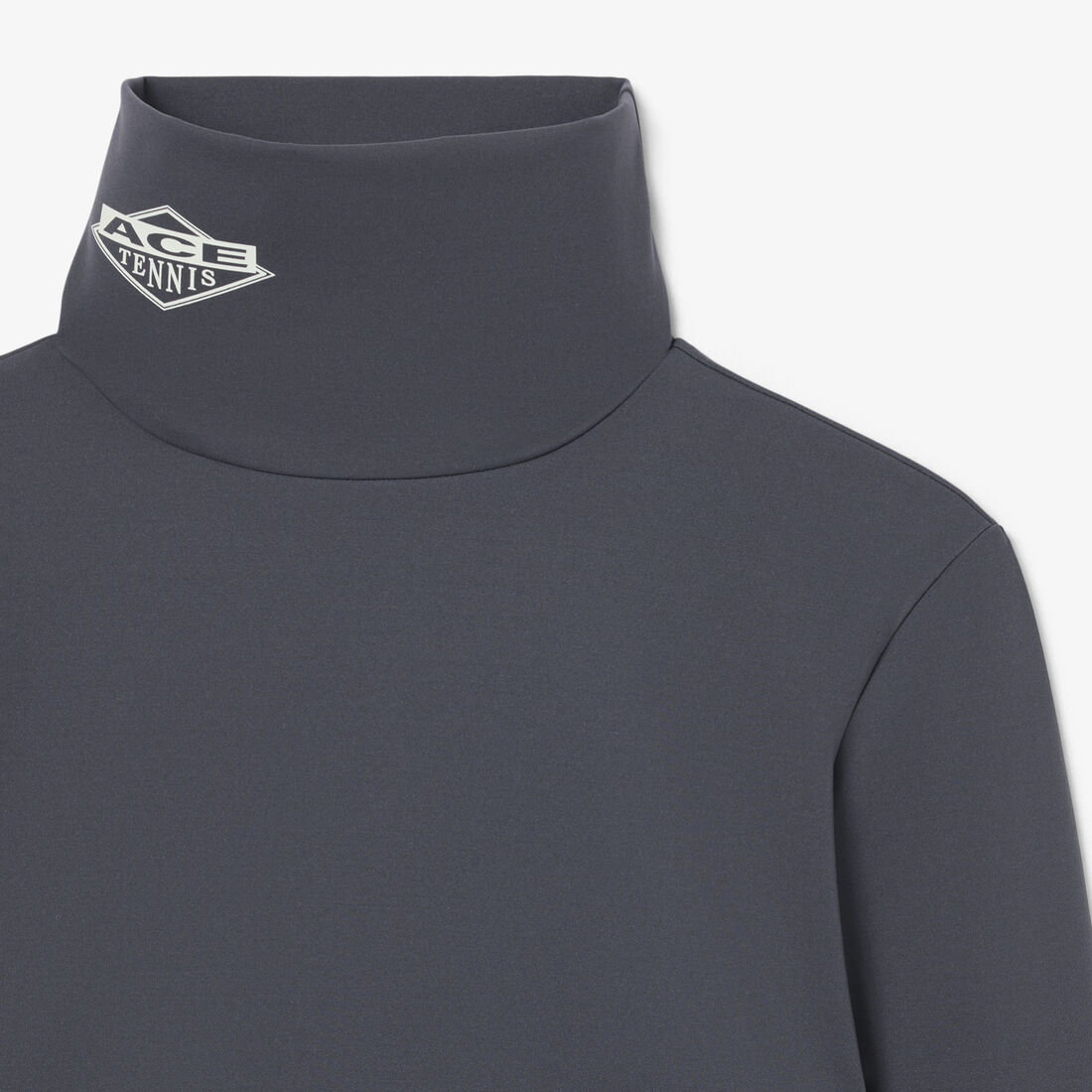 lacoste runway high neck printed stretch t shirt