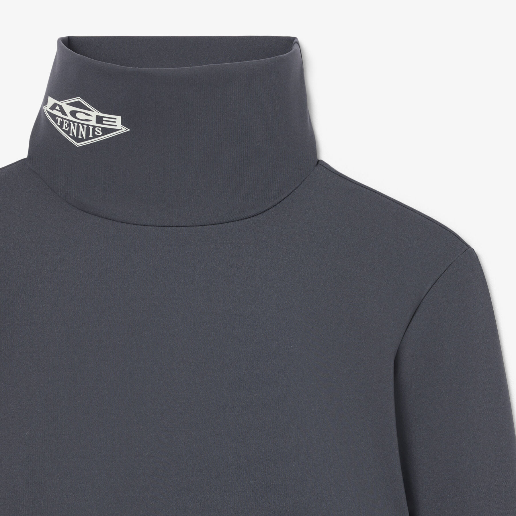 lacoste runway high neck printed stretch t shirt