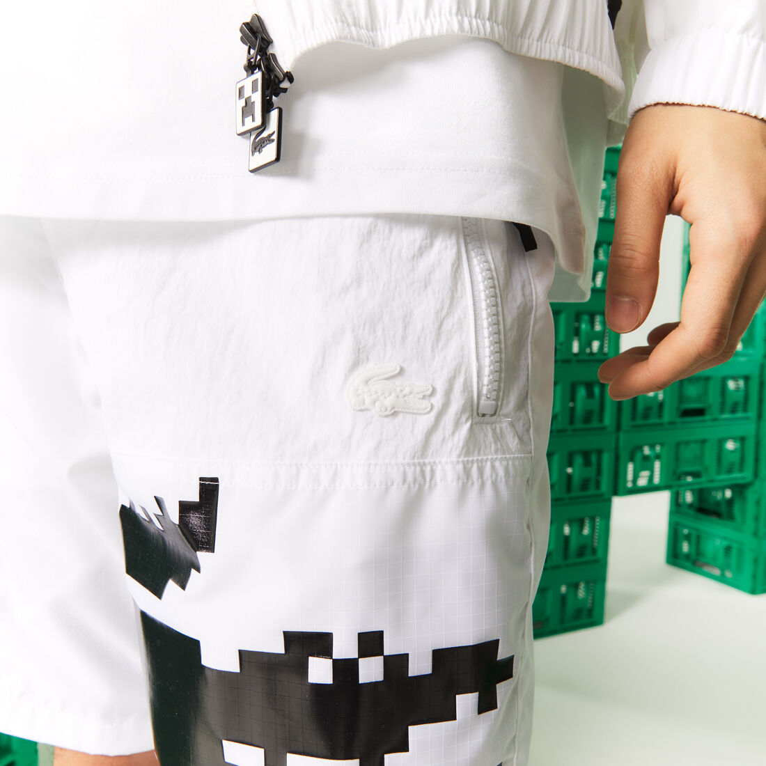 Unisex Lacoste L!VE x Minecraft Nylon Bermuda Shorts Unisex Lacoste L!VE x Minecraft Nylon Bermuda Shorts