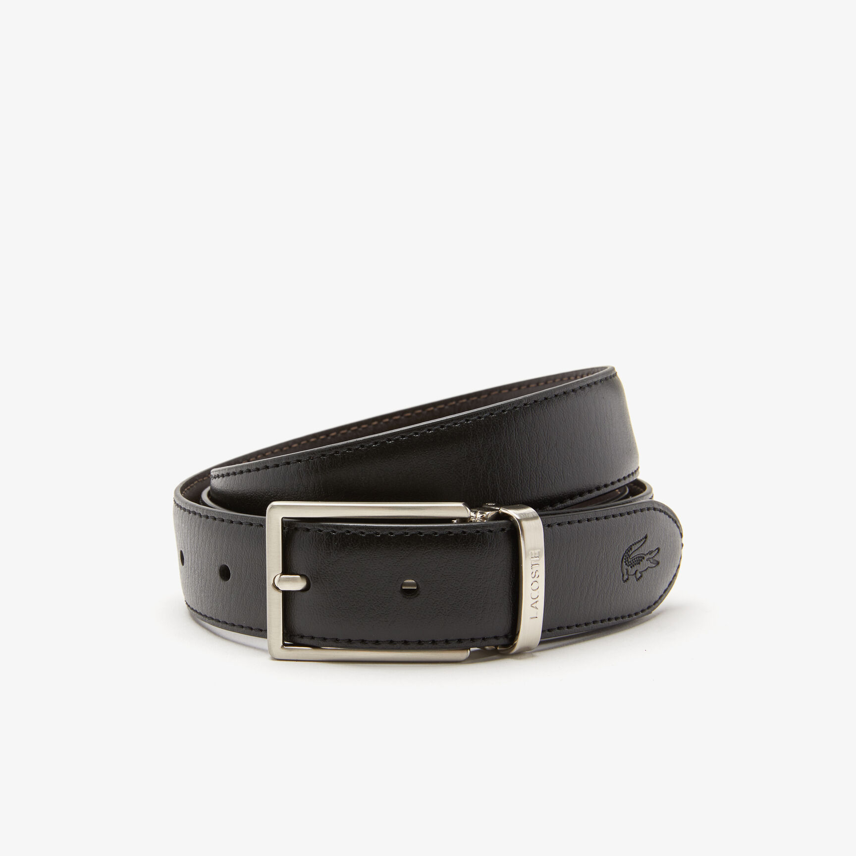 طقم هدايا حزام لاكوست بإبزيمين بسن للرجال Men's Lacoste Two Pin Buckle Belt Gift Set - RC4050-371