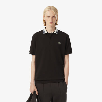 French Made Classic Fit Stripe Collar Polo Shirt