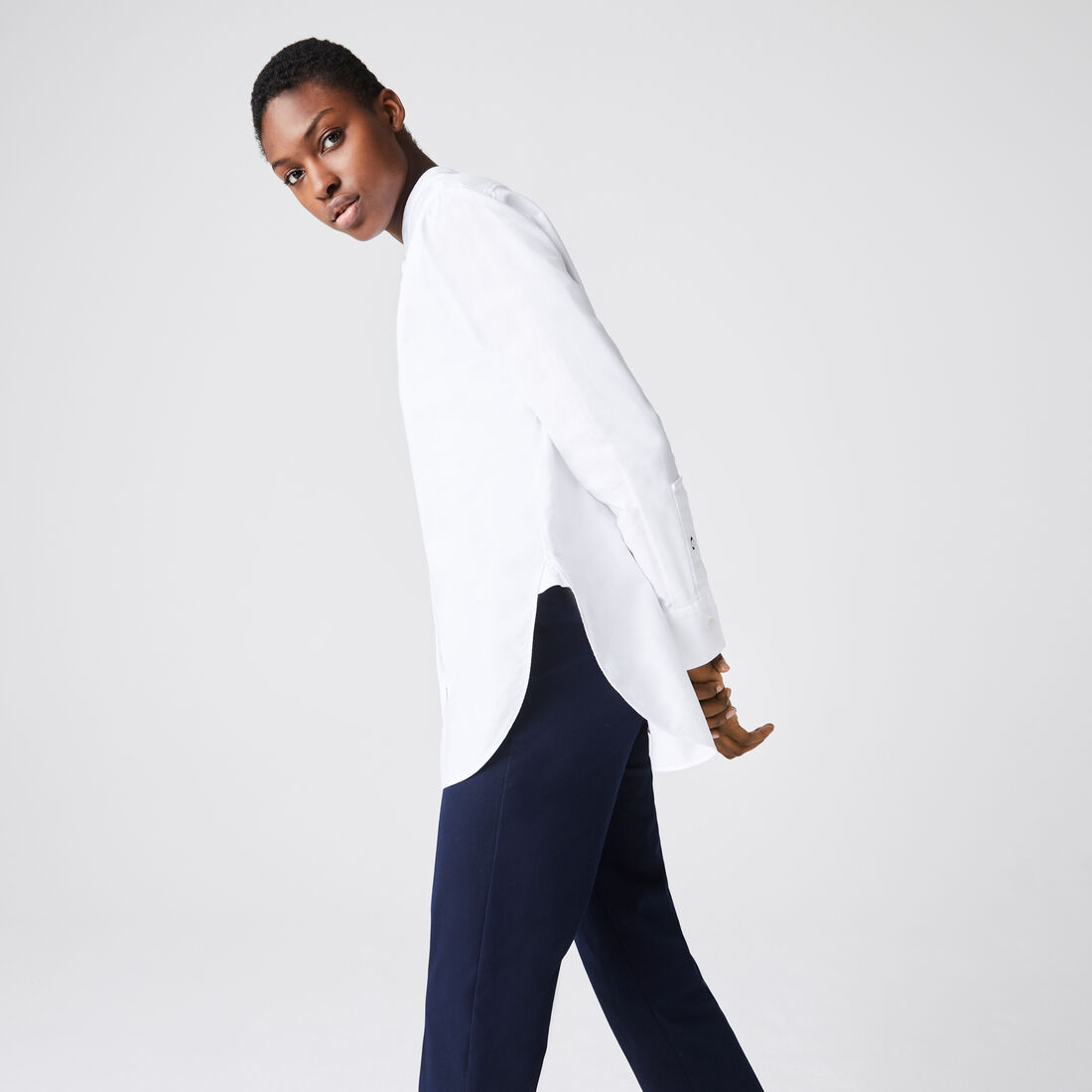 Women’s Regular Fit Mandarin Collar Oxford Cotton Shirt Women’s Regular Fit Mandarin Collar Oxford Cotton Shirt