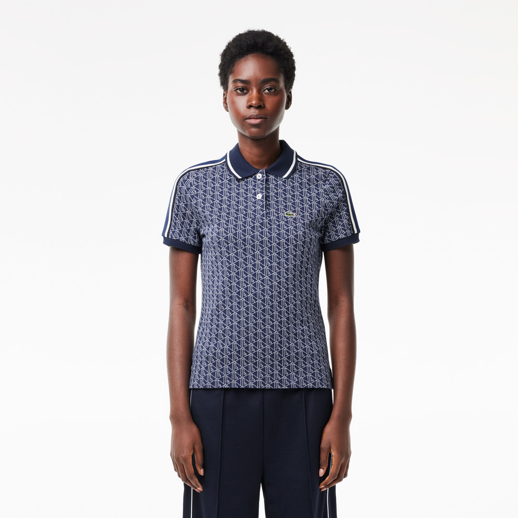 Slim Fit Lacoste Monogram Jacquard Polo Shirt - DF0849-00-QIE