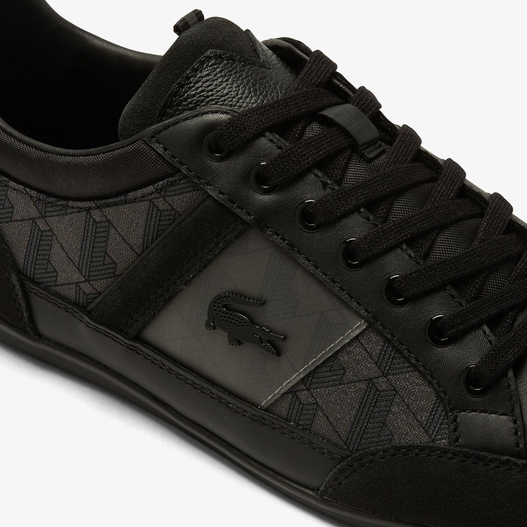 سنيكرز لاكوست شايمون قماش جلد بلون محايد للرجال Men's Lacoste Chaymon Textile Tonal Trainers - 45CMA0016-231