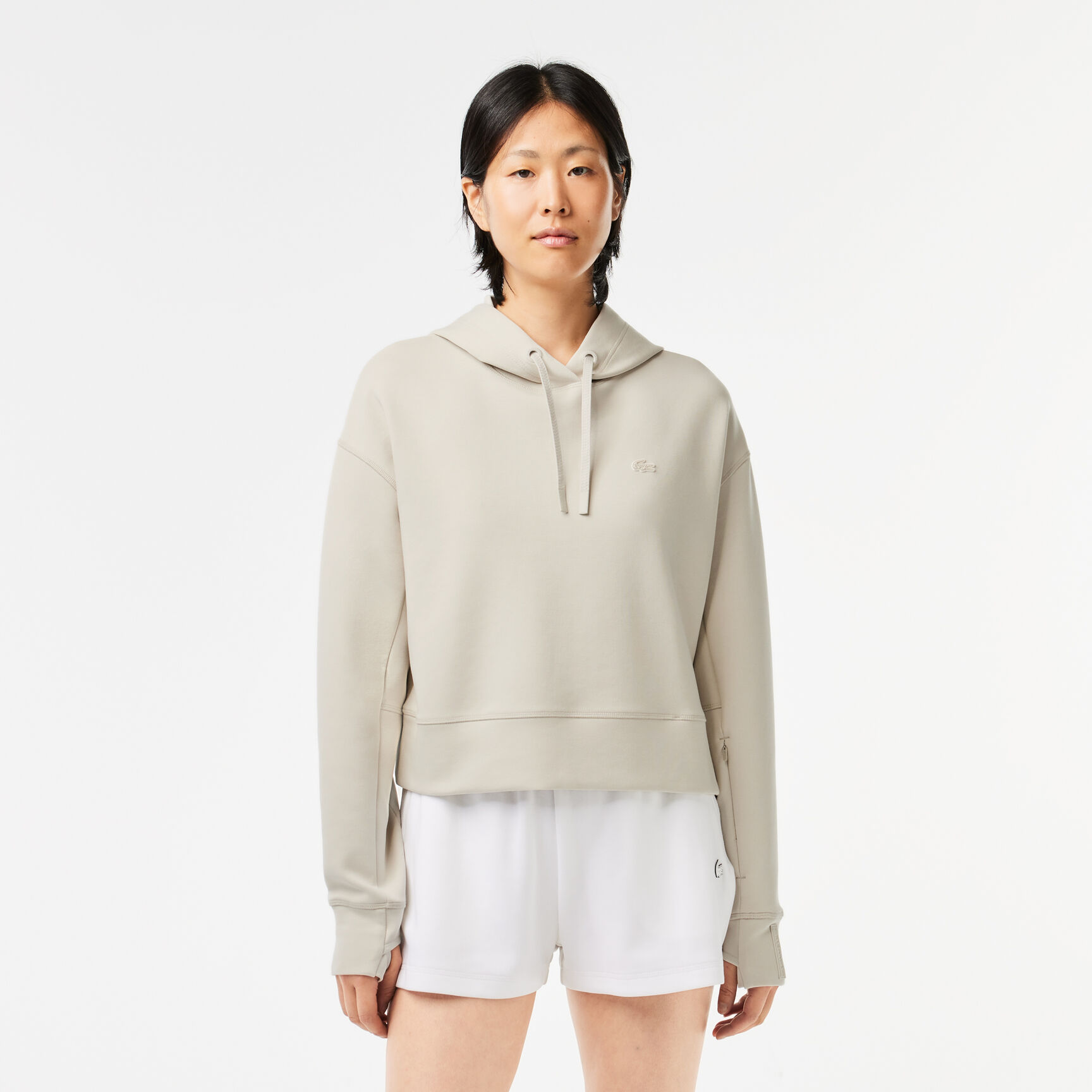 هودي قطني قصير Women's Lacoste Hooded Jogger Sweatshirt - SF0281-00-BUQ