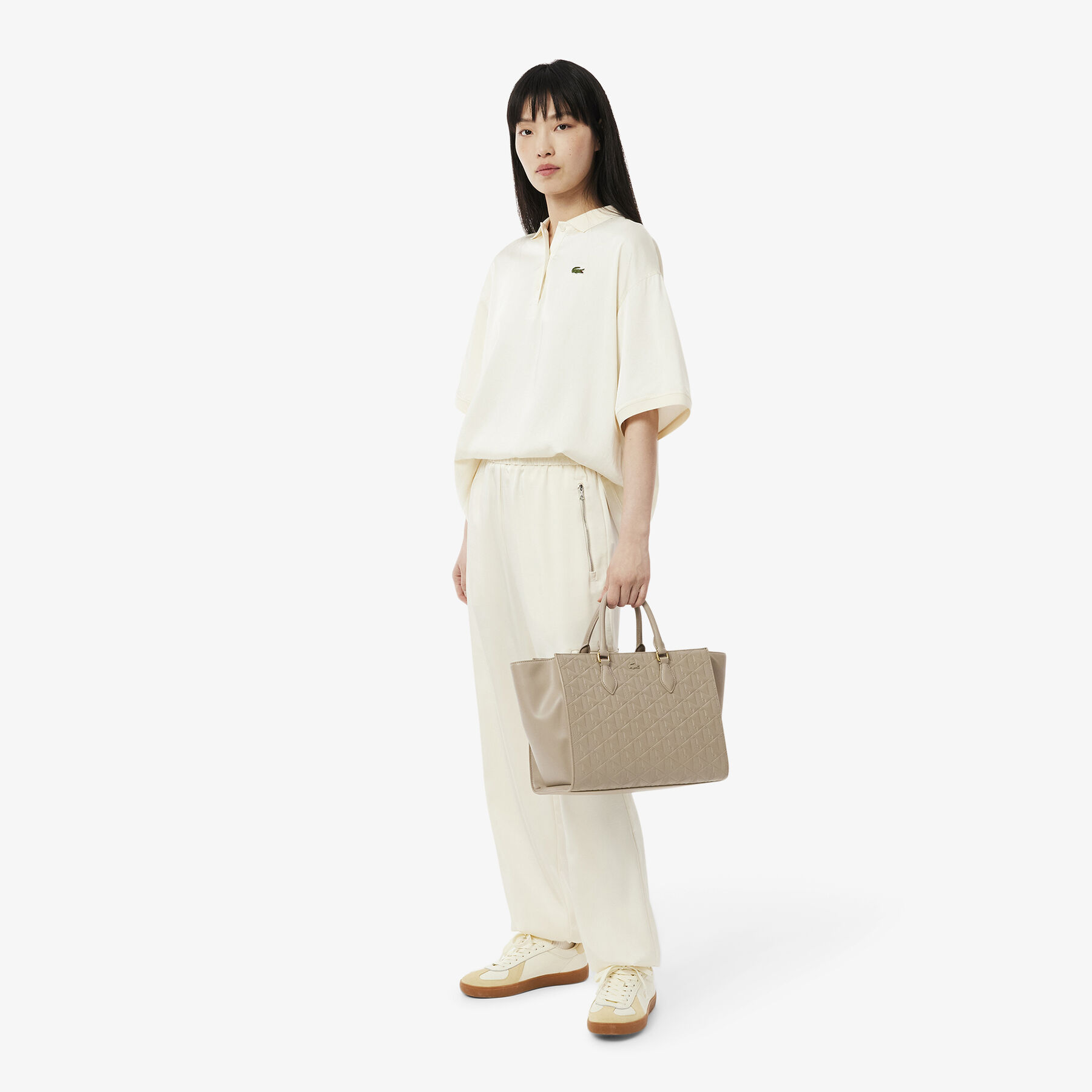 Large Maheki Monogram Tote lacoste large maheki monogram tote