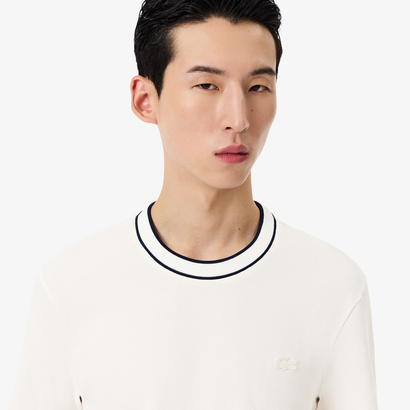 Stretch Pique Stripe Collar T-shirt - TH8174-00-70V