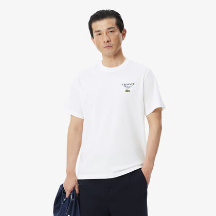 Embroidered Accent Tennis Print Jersey T-shirt