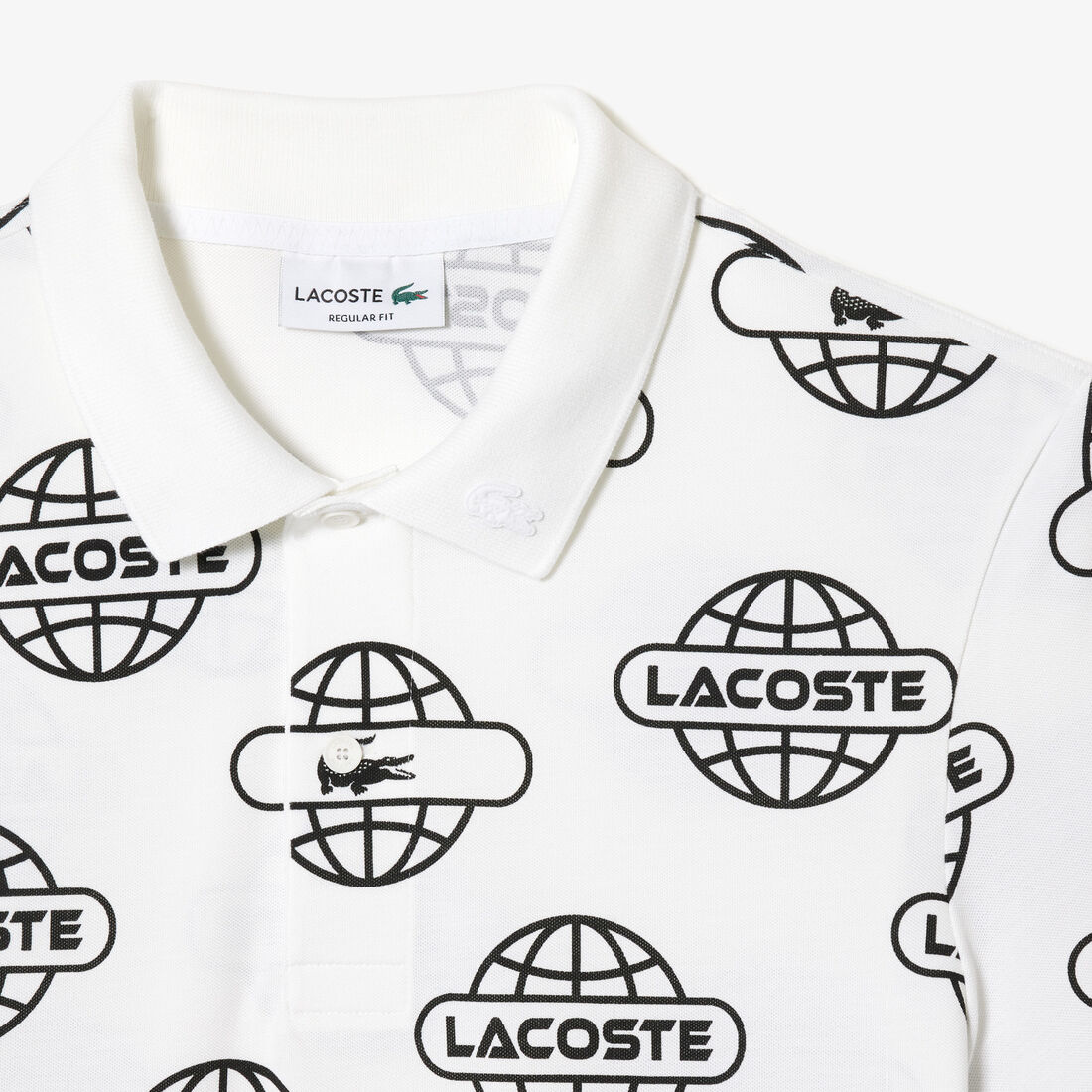 Globe Print Ultralight Pique Lacoste Movement Polo Shirt Globe Print Ultralight Pique Lacoste Movement Polo Shirt - PH1175-00-AU8