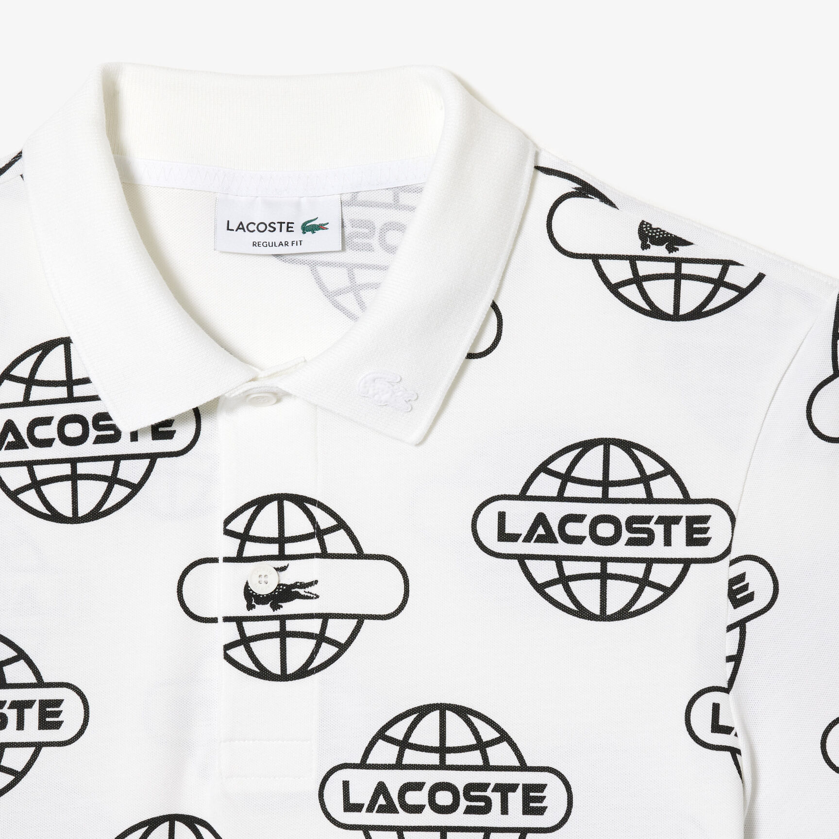 Globe Print Ultralight Pique Lacoste Movement Polo Shirt Globe Print Ultralight Pique Lacoste Movement Polo Shirt - PH1175-00-AU8