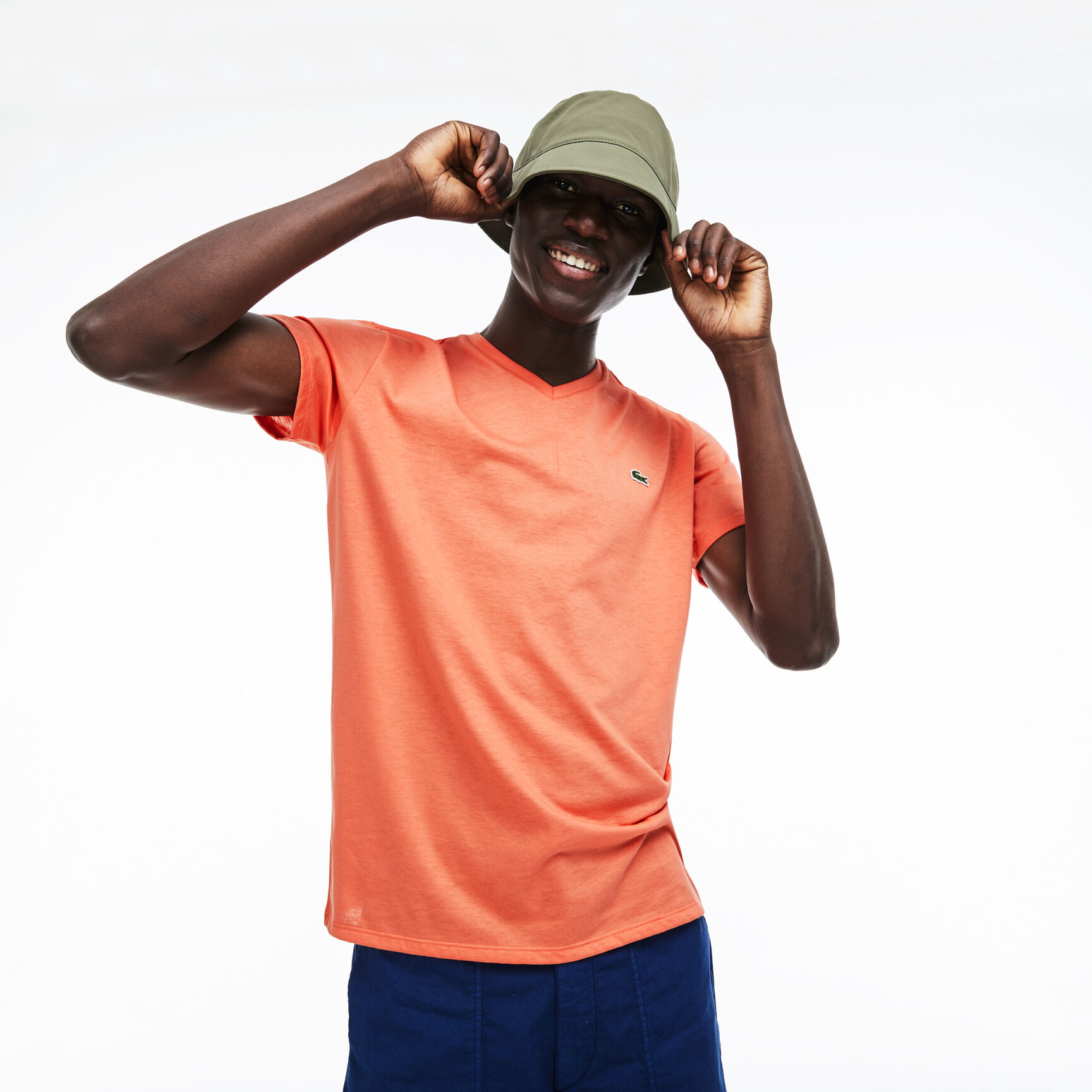 Lightweight Cotton Pima V Neck T-shirt