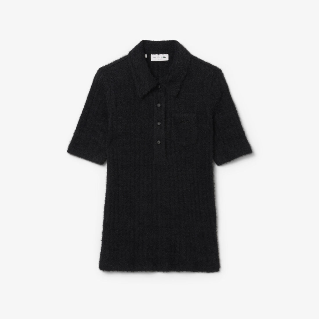 قميص بولو ضيق من نسيج محبوك Slim Fit Fuzzy Rib Knit Polo Shirt - DF8041-00-031