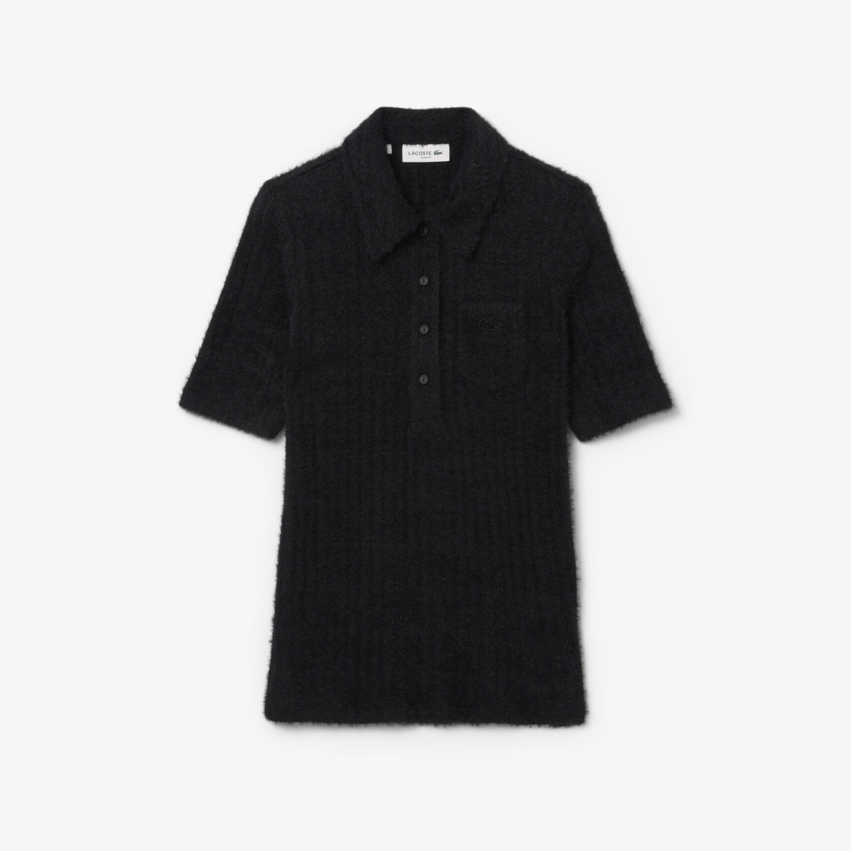 قميص بولو ضيق من نسيج محبوك Slim Fit Fuzzy Rib Knit Polo Shirt - DF8041-00-031