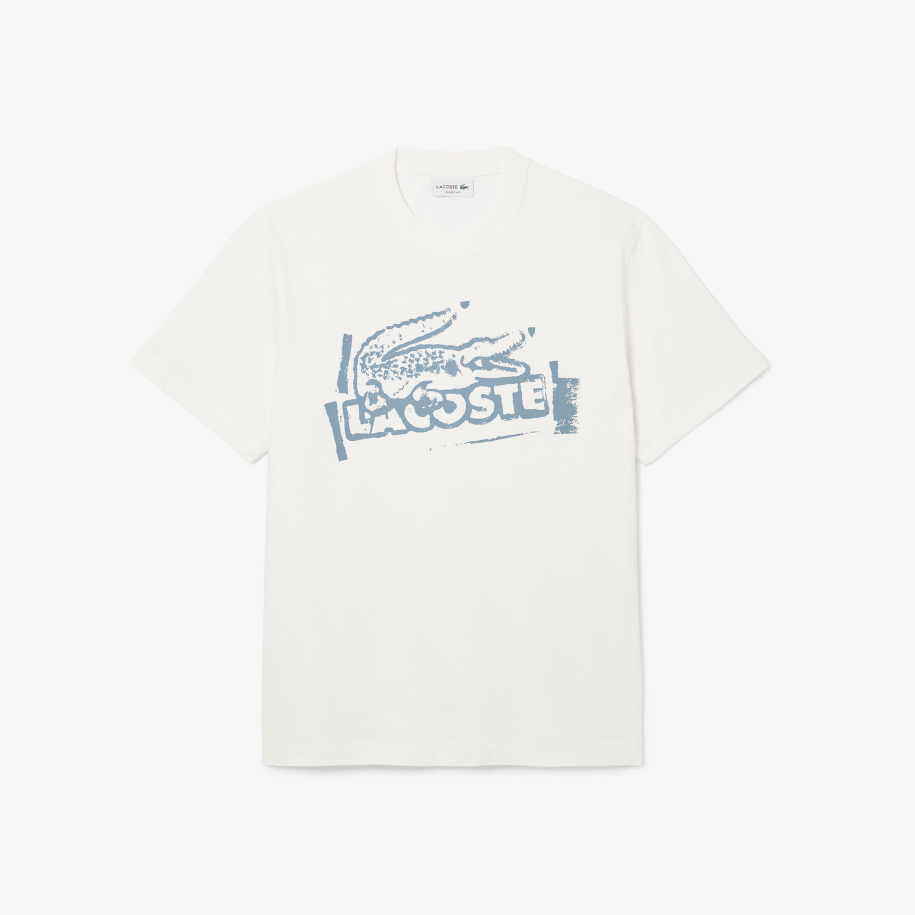 lacoste printed cotton jersey t shirt