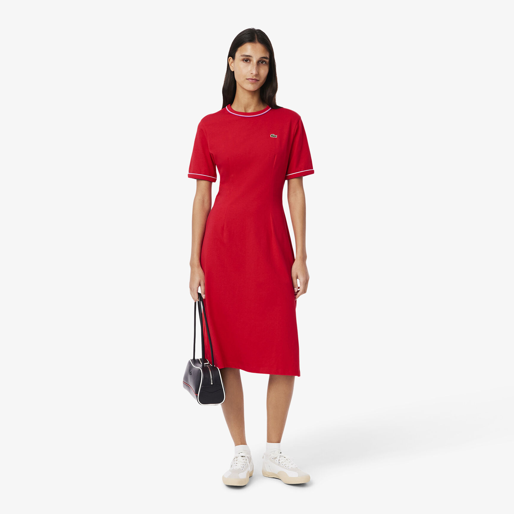 فستان تي شيرت من الجيرسي مع لمسات نهائية Trim Accent Jersey T-shirt Dress - EF9988-00-CUI
