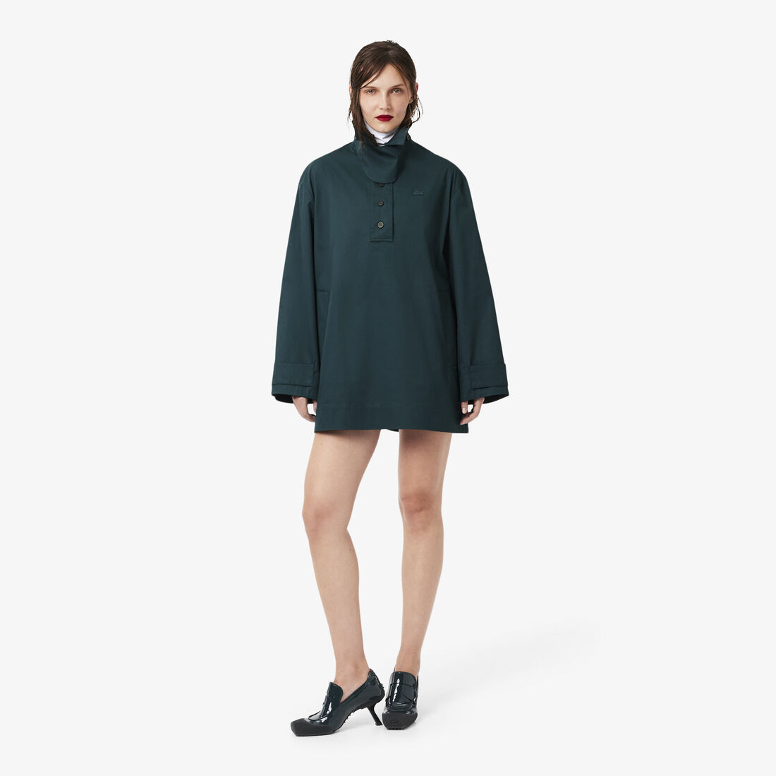 Runway Oversized Twill Mini Dress lacoste runway oversized twill mini dress
