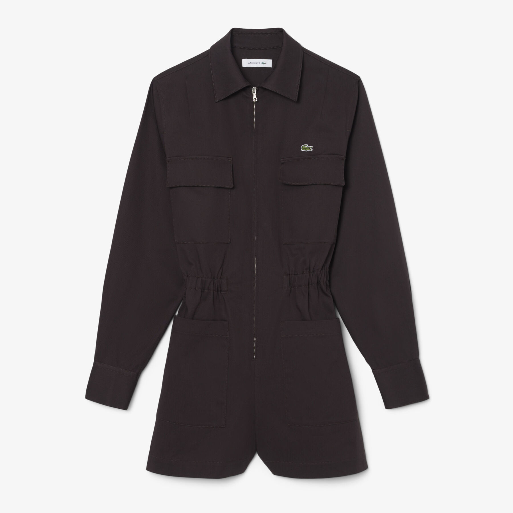 lacoste polo collar stretch gabardine playsuit