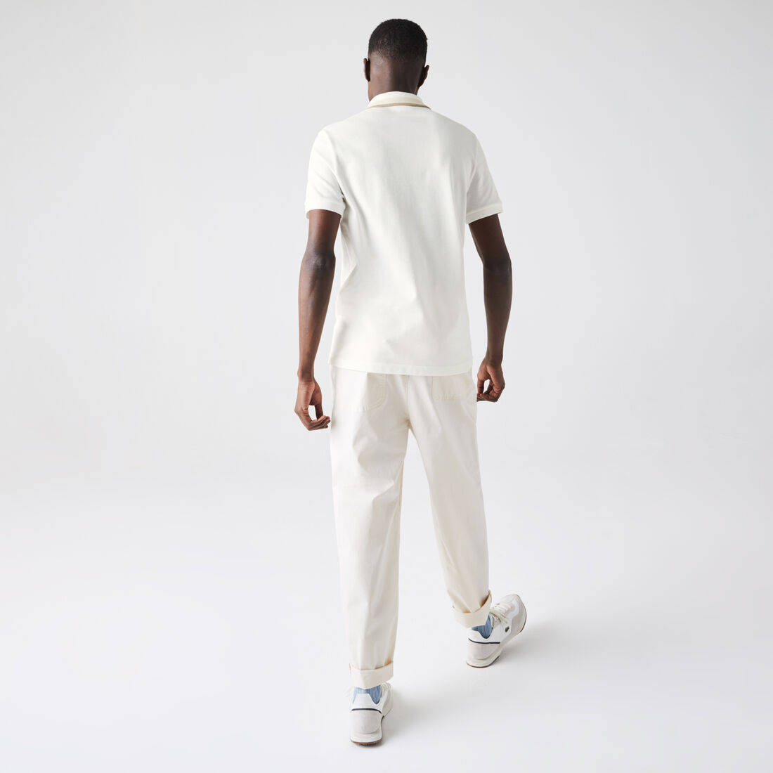 Men’s Lacoste Slim Fit Striped Collar Cotton Piqué Polo Men’s Lacoste Slim Fit Striped Collar Cotton Piqué Polo