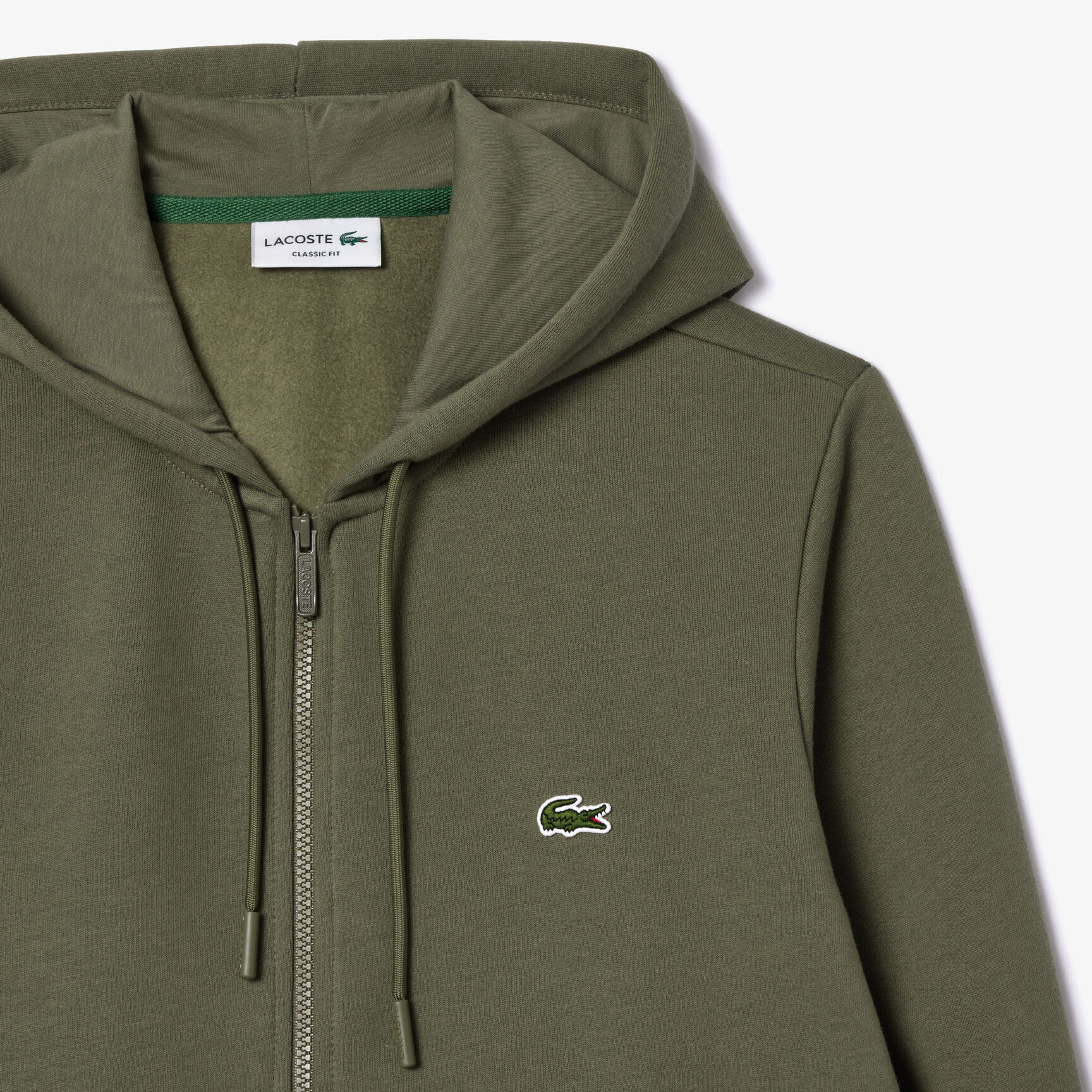 Zip-Up Fleece Hoodie Men's Lacoste Kangaroo Pocket Fleece Sweatshirt - SH9626-00-316