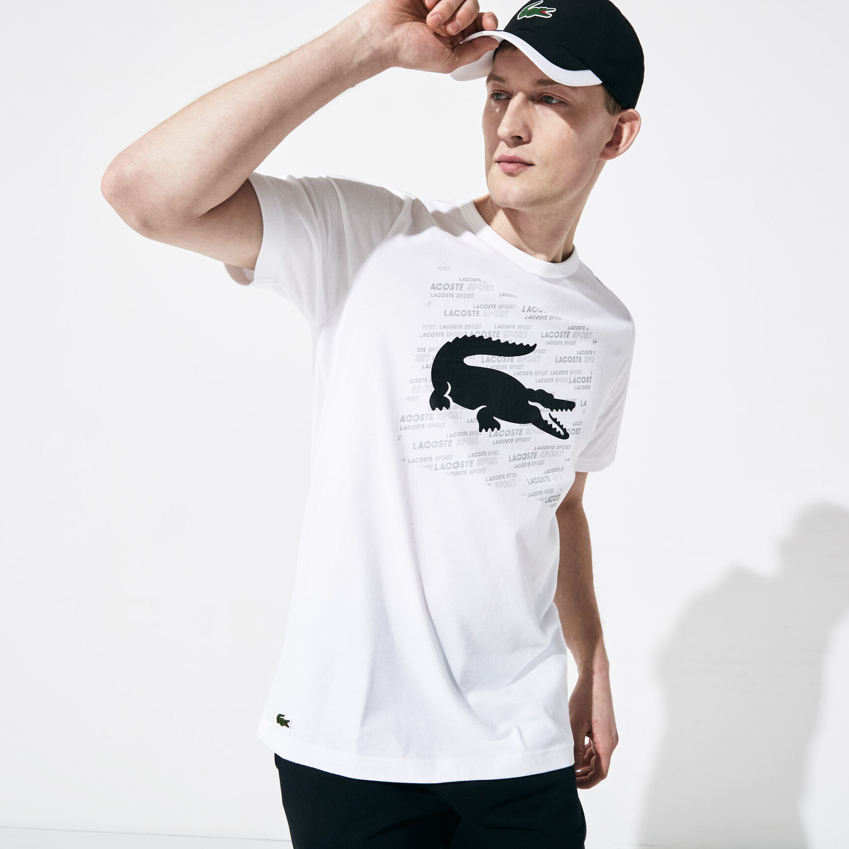 Men's Lacoste SPORT Reflective Crocodile Print Cotton T-shirt Men's Lacoste SPORT Reflective Crocodile Print Cotton T-shirt
