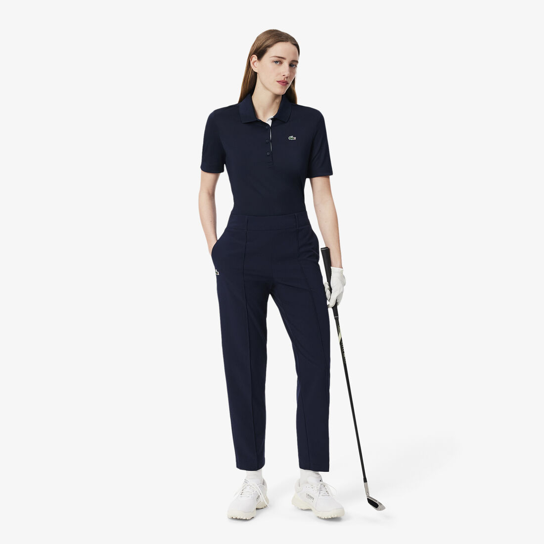 قميص بولو جولف نسائي مطاطي قابل للتنفس من لاكوست سبورت Women's Lacoste SPORT Breathable Stretch Golf Polo Shirt - PF5179-00-525