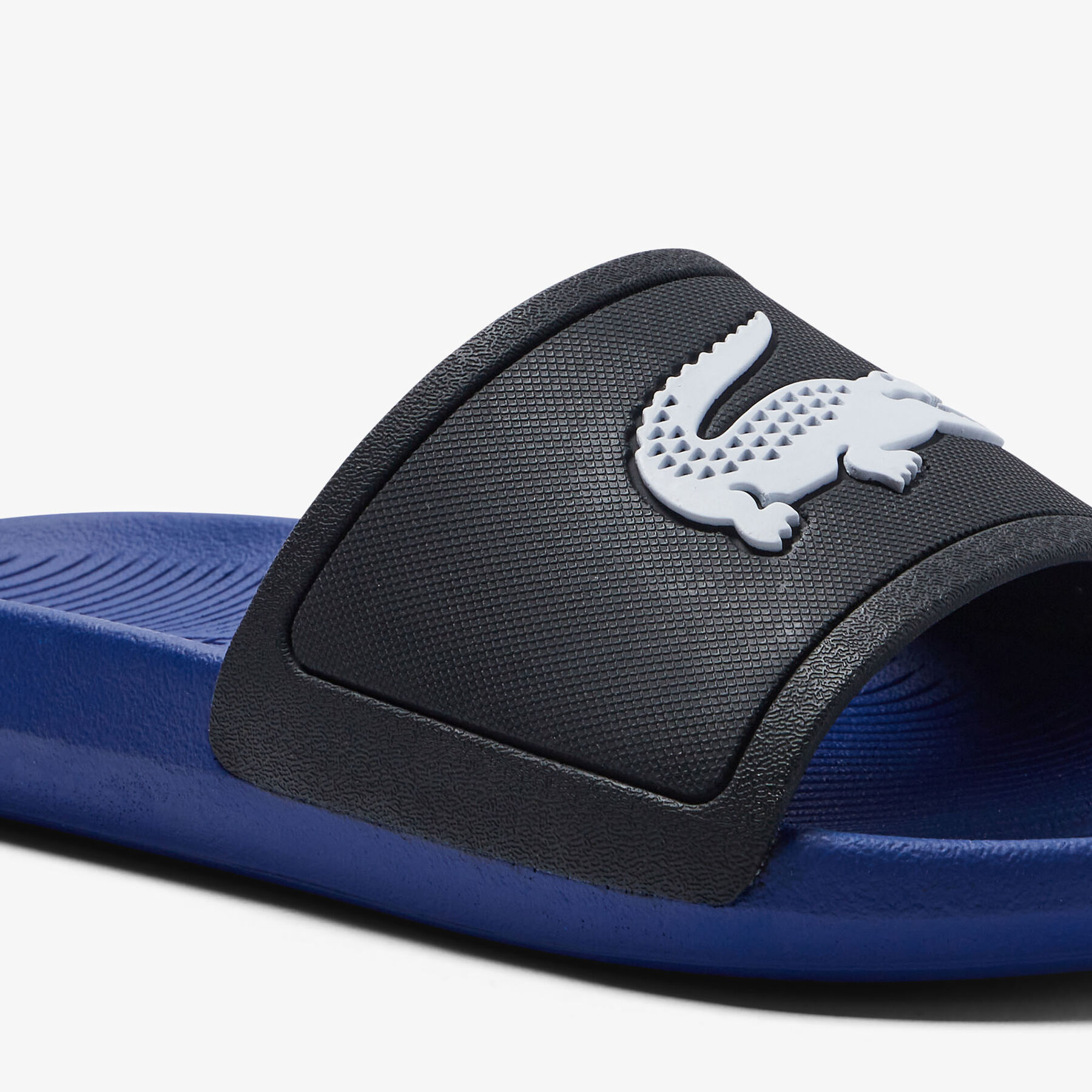 men s lacoste croco rubber duo tone slides