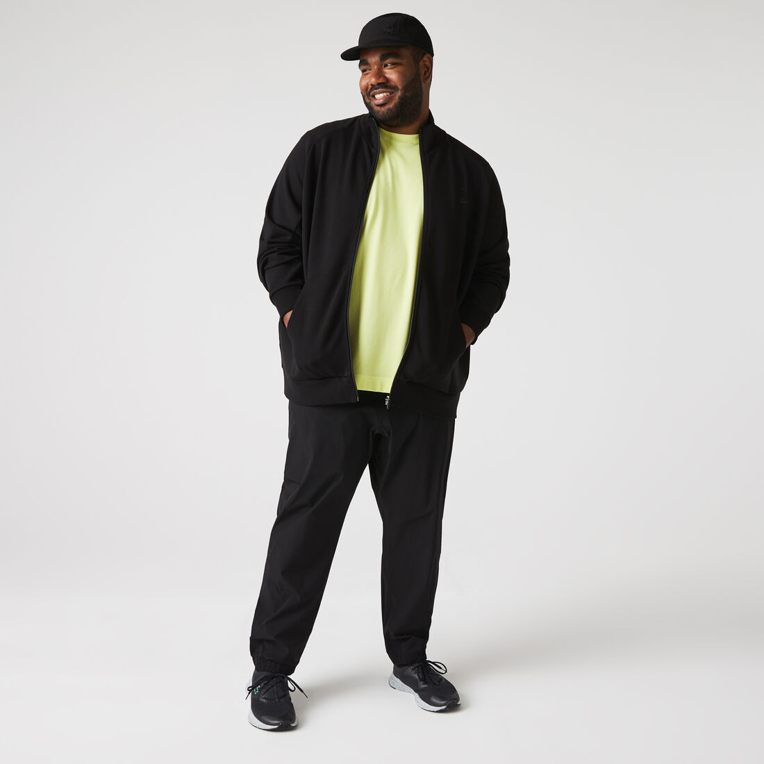 سويت شيرت لاكوست قطن عضوي ناعم للرجال Men's High Neck Cotton Blend Zip Jogger Sweatshirt - SH2702-00-031