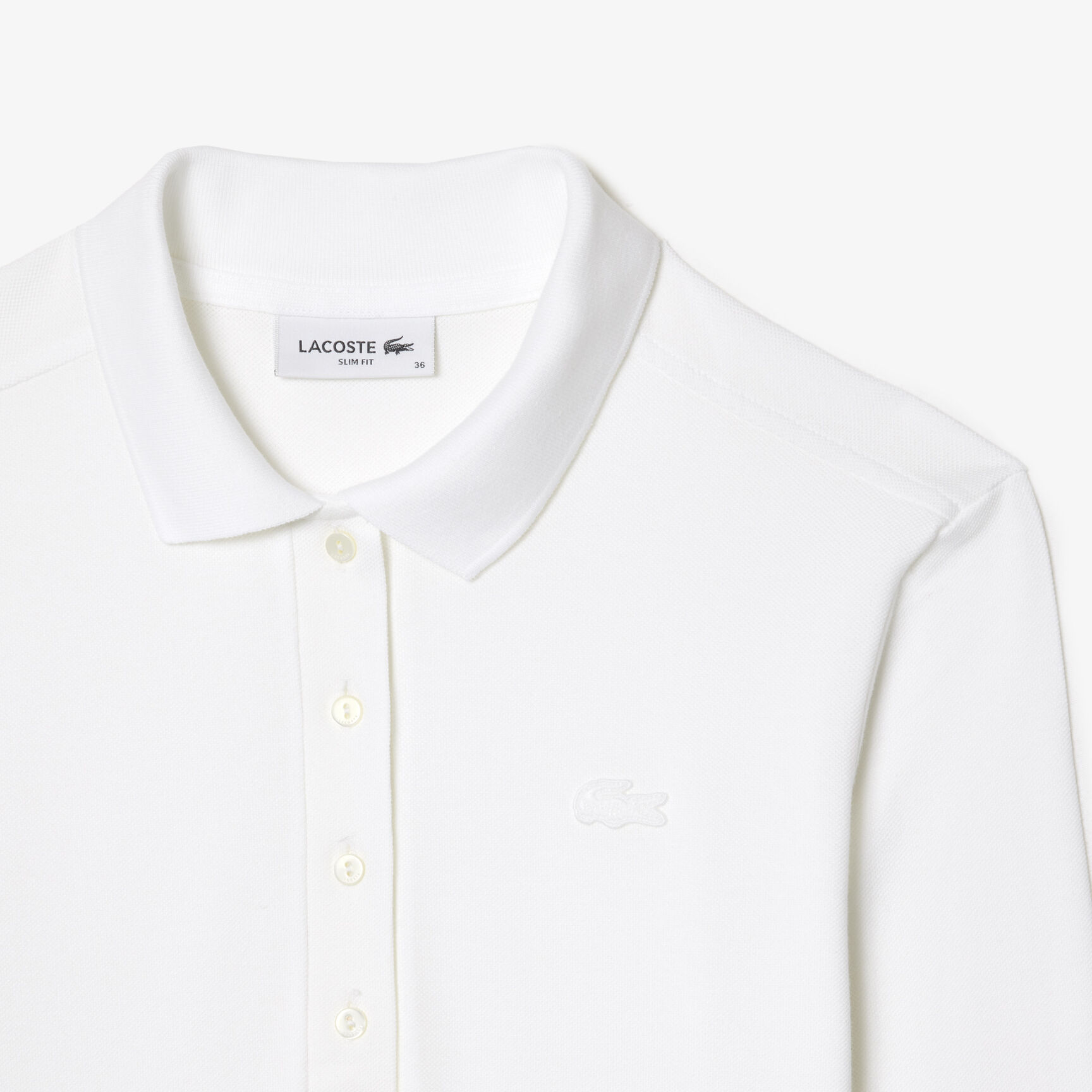 ثوب سباحة لاكوست قطعة واحدة من البولي أميد المعاد تدويره للنساء Women's Slim fit Stretch Pique Lacoste Polo Shirt - PF5464-00-001