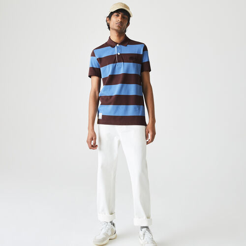 Men’s Lacoste Regular Fit Striped Cotton Piqué Polo Shirt