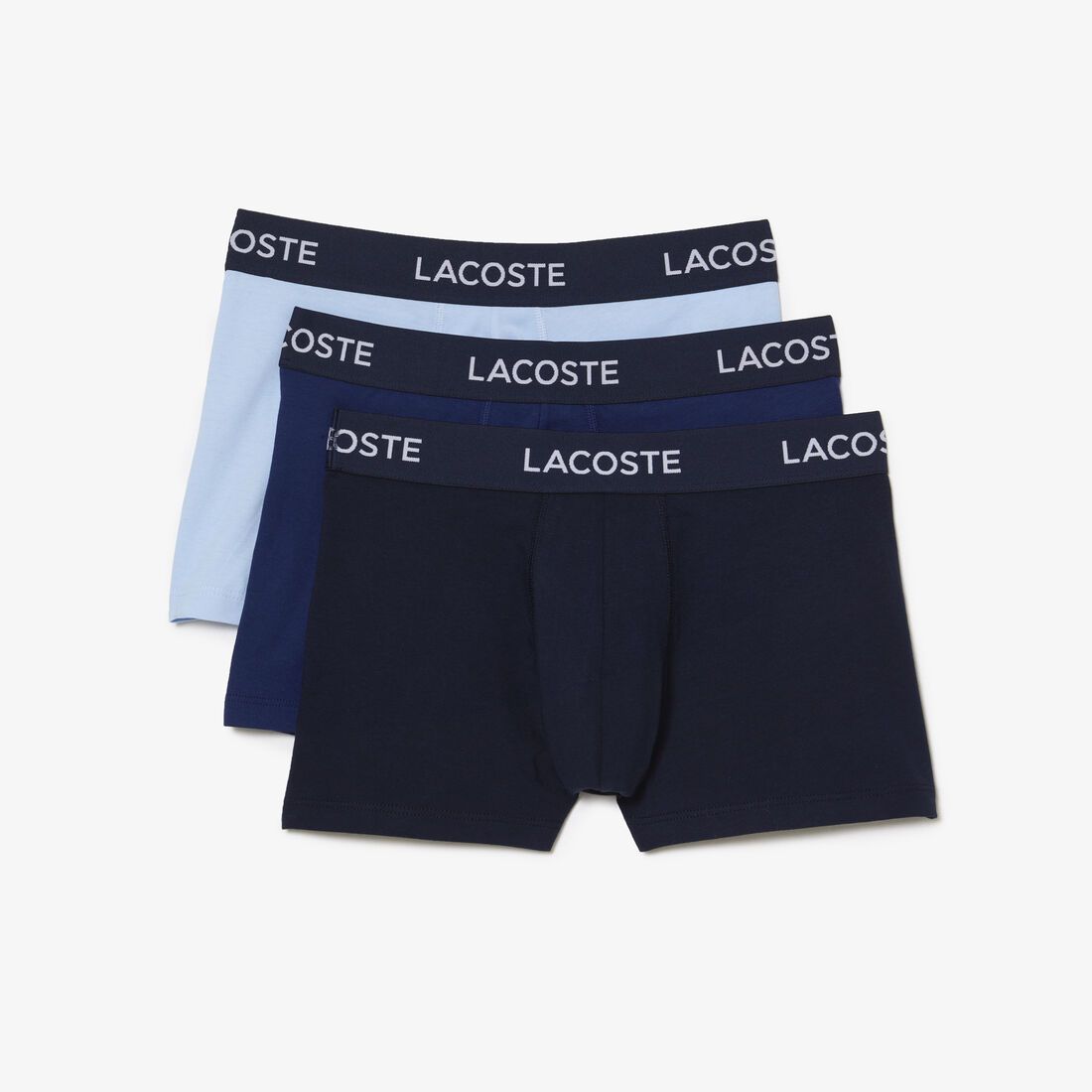مجموعة من 3 سراويل داخلية للرجال لاكوست Men's 3-Pack Lacoste Logo Waist Trunks - 5H7686-00-EV9