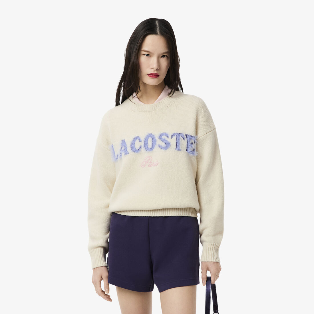 Intarsia Branded Carded Wool Sweater - AF6832-00-XFJ