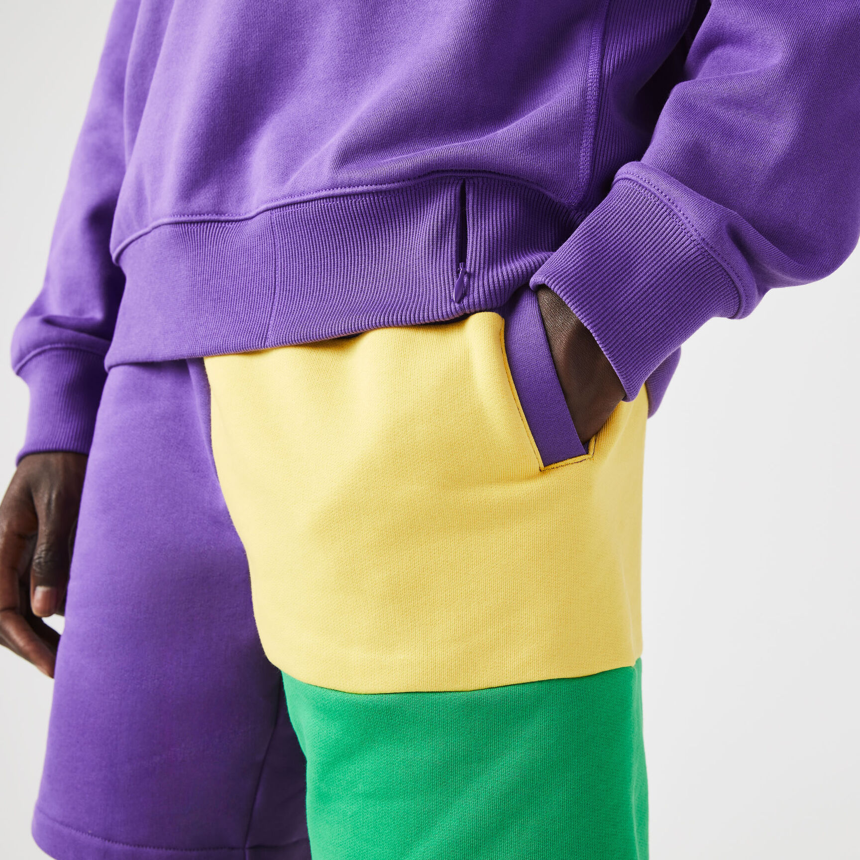 Unisex Lacoste L!VE Loose Fit Embroidered Fleece Sweatshirt