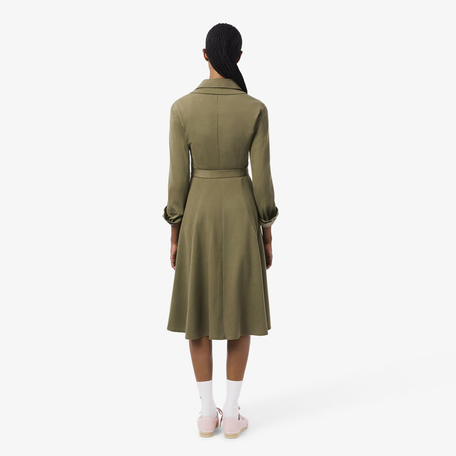 Polo Collar Belted Petit Pique Dress - EF5299-00-E9F