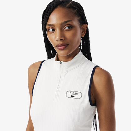 lacoste ultra dry badge accent tennis heritage tank top