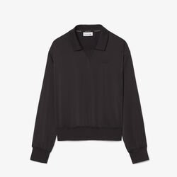 lacoste relaxed fit satin polo shirt