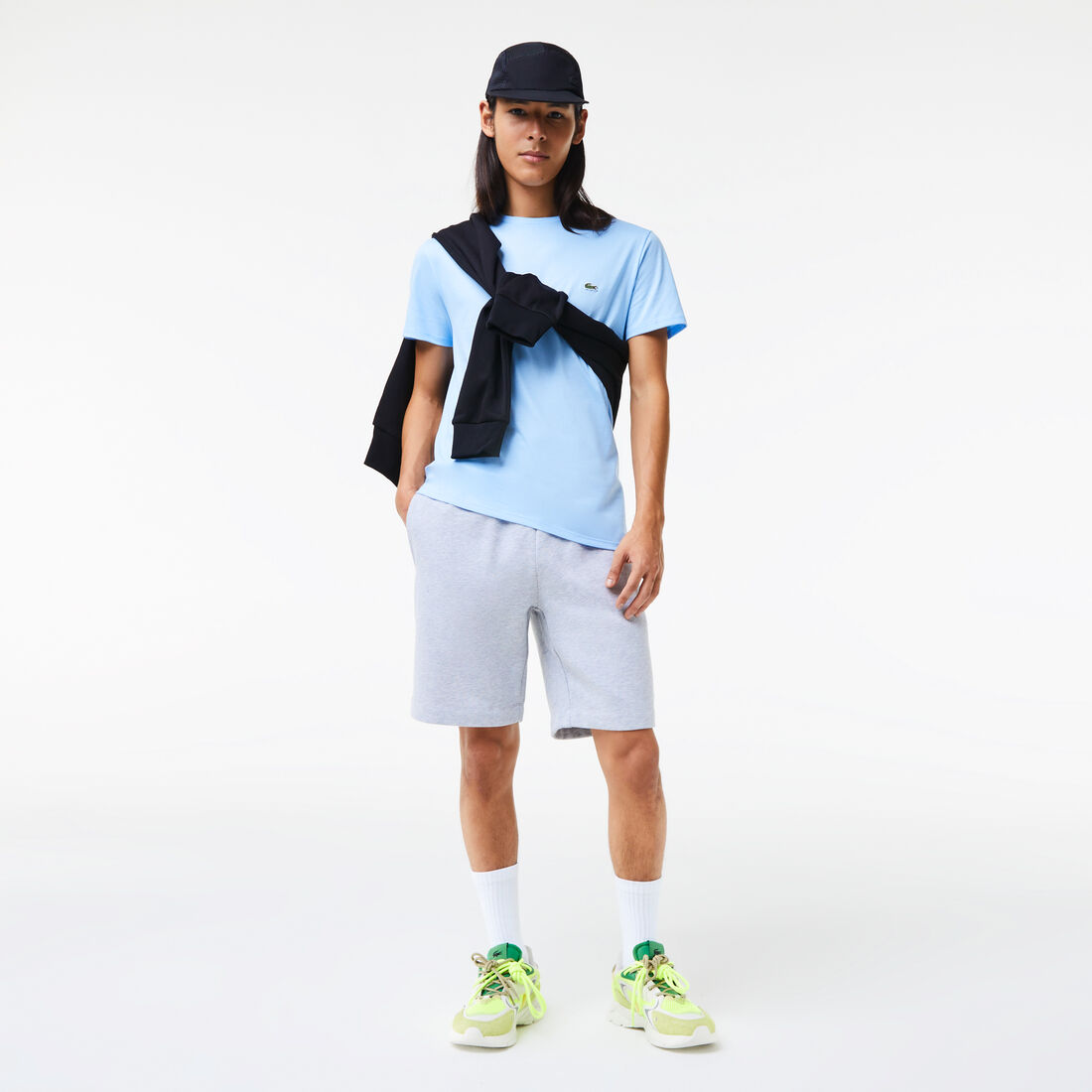 تي شيرت قطن بيما Monochrome Cotton Pima Jersey Crew Neck T-shirt - TH6709-00-HBP