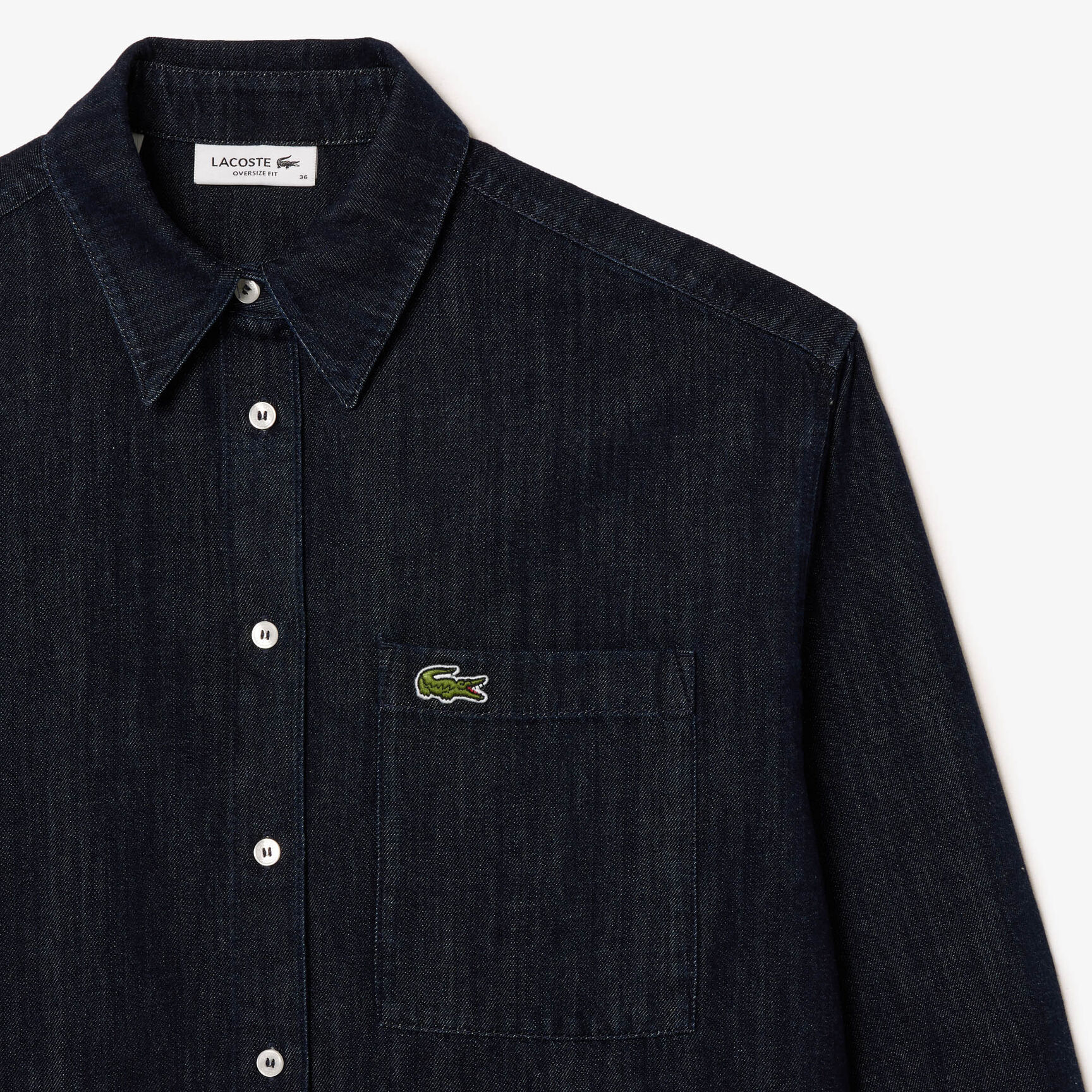 Oversized Denim Shirt Women's Lacoste Oversized Cotton Denim Shirt - CF0036-00-0PV