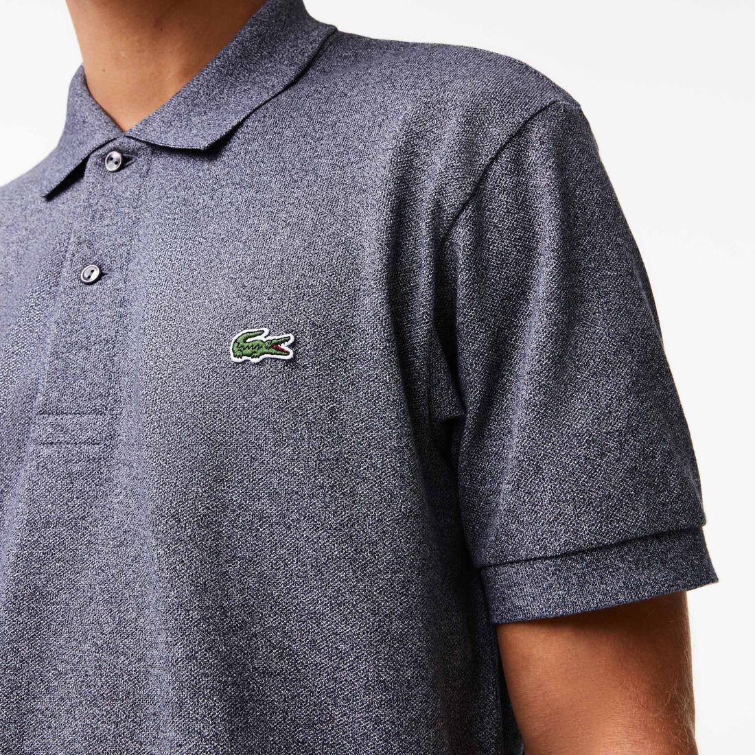 قميص بولو مارل كلاسيكي بمقاس L.12.12 Original L.12.12 Heathered Petit Pique Cotton Polo Shirt - L1264-00-E8G