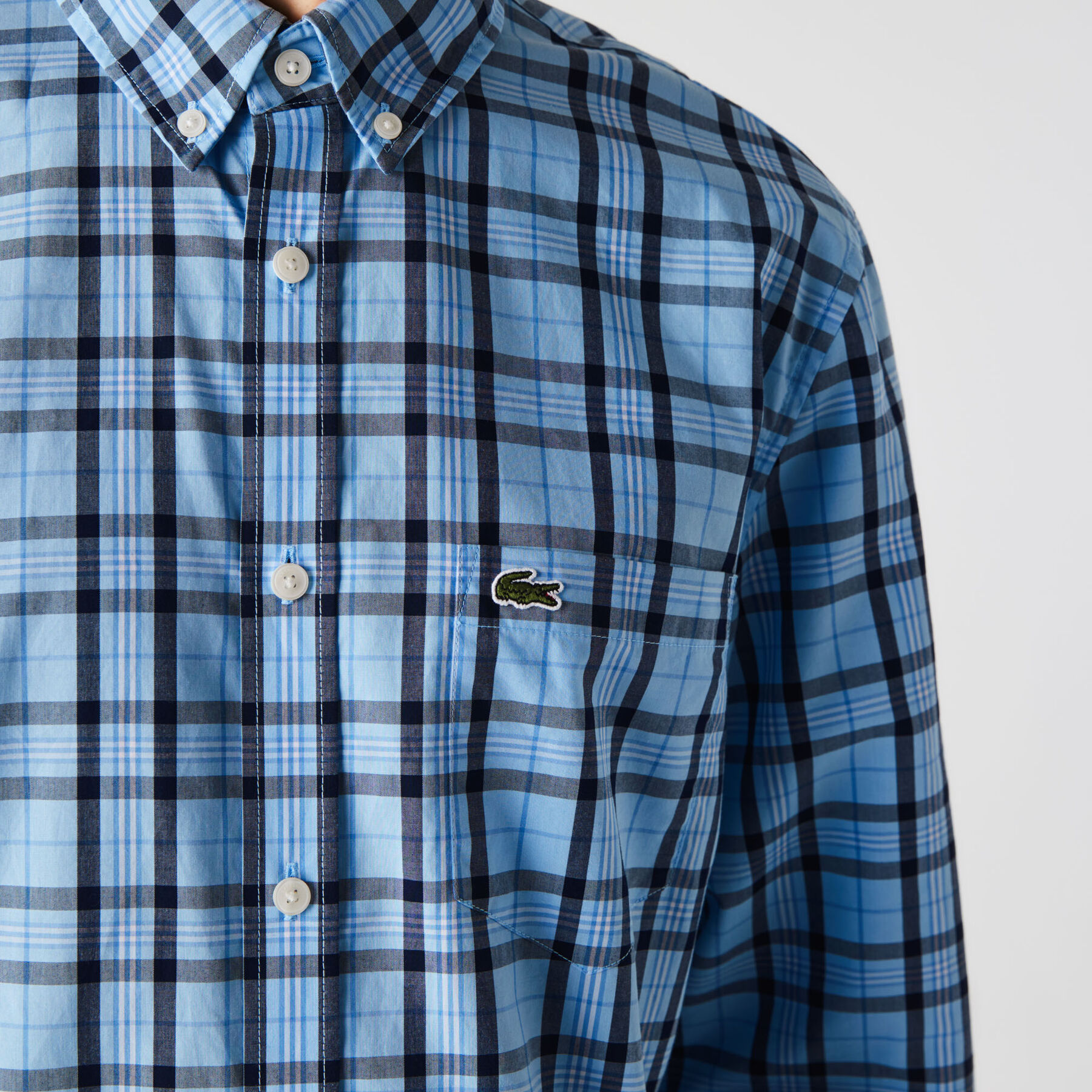 Men’s Regular Fit Check Cotton Poplin Shirt lacoste men s regular fit check cotton poplin shirt