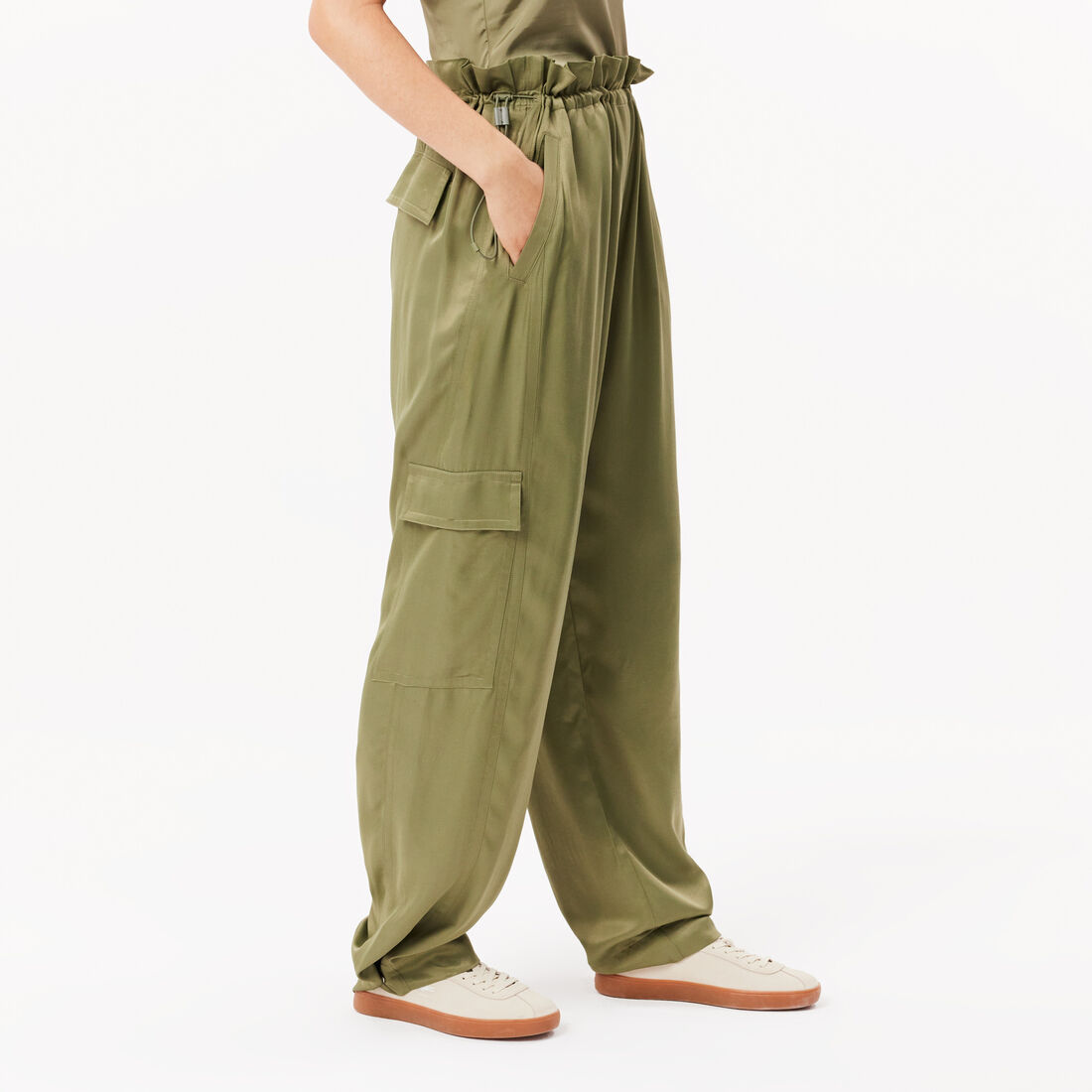Oversized Satin Cargo Pants Oversized Satin Cargo Pants - HF4002-00-BMY
