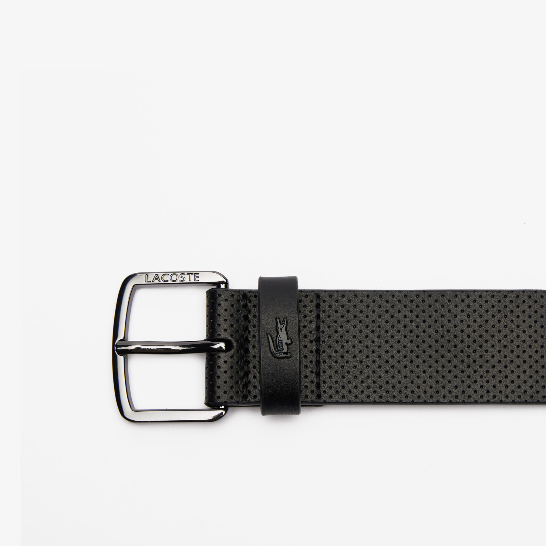 lacoste perforated leather belt
