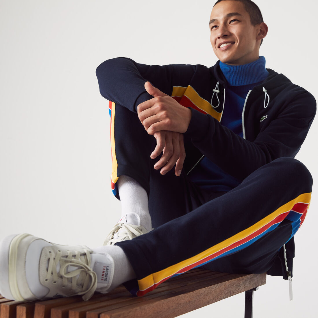 Men's Lacoste SPORT Contrast Band Cotton Jogging Pants Men's Lacoste SPORT Contrast Band Cotton Jogging Pants