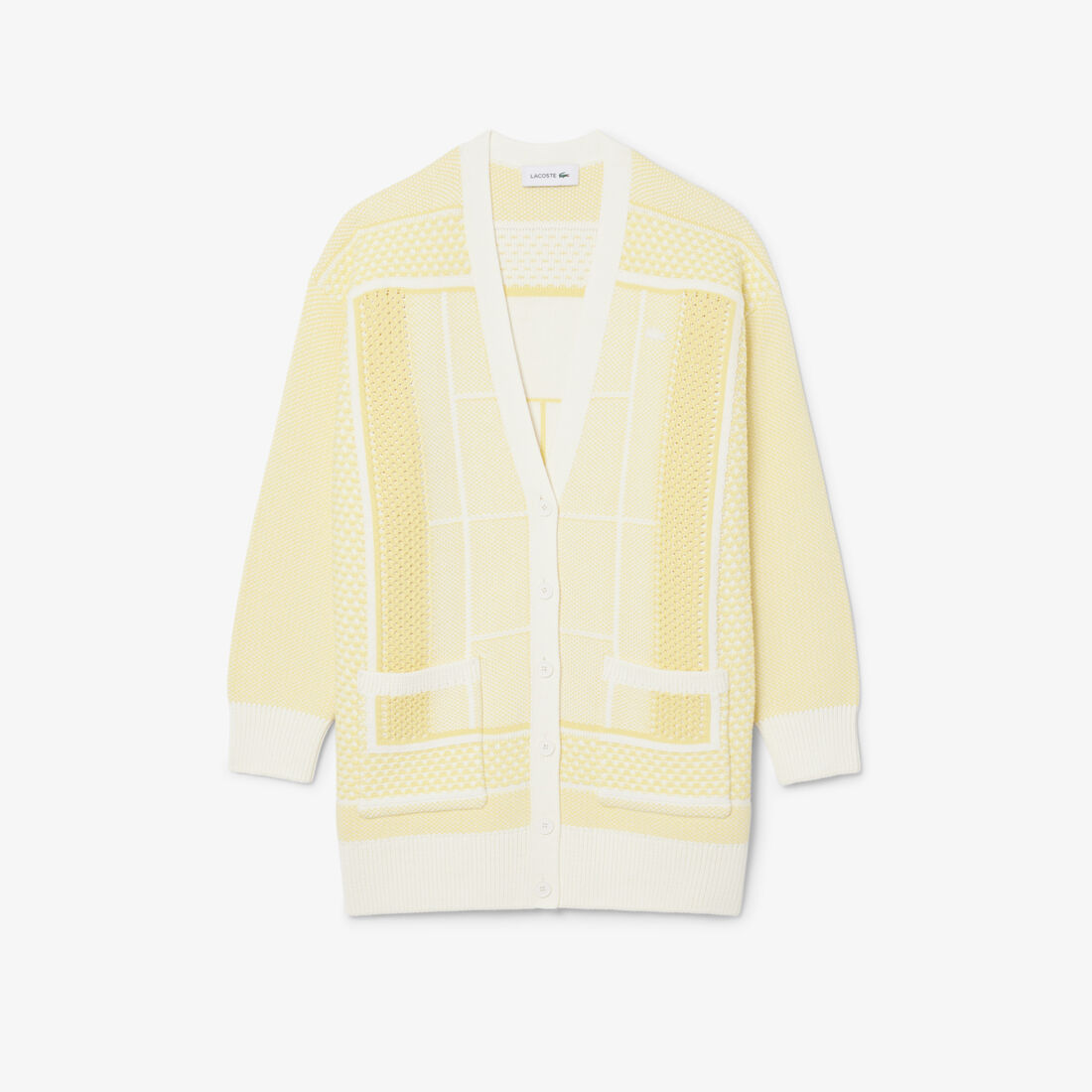 Tennis Court Jacquard Long Cardigan - AF9871-00-IHX