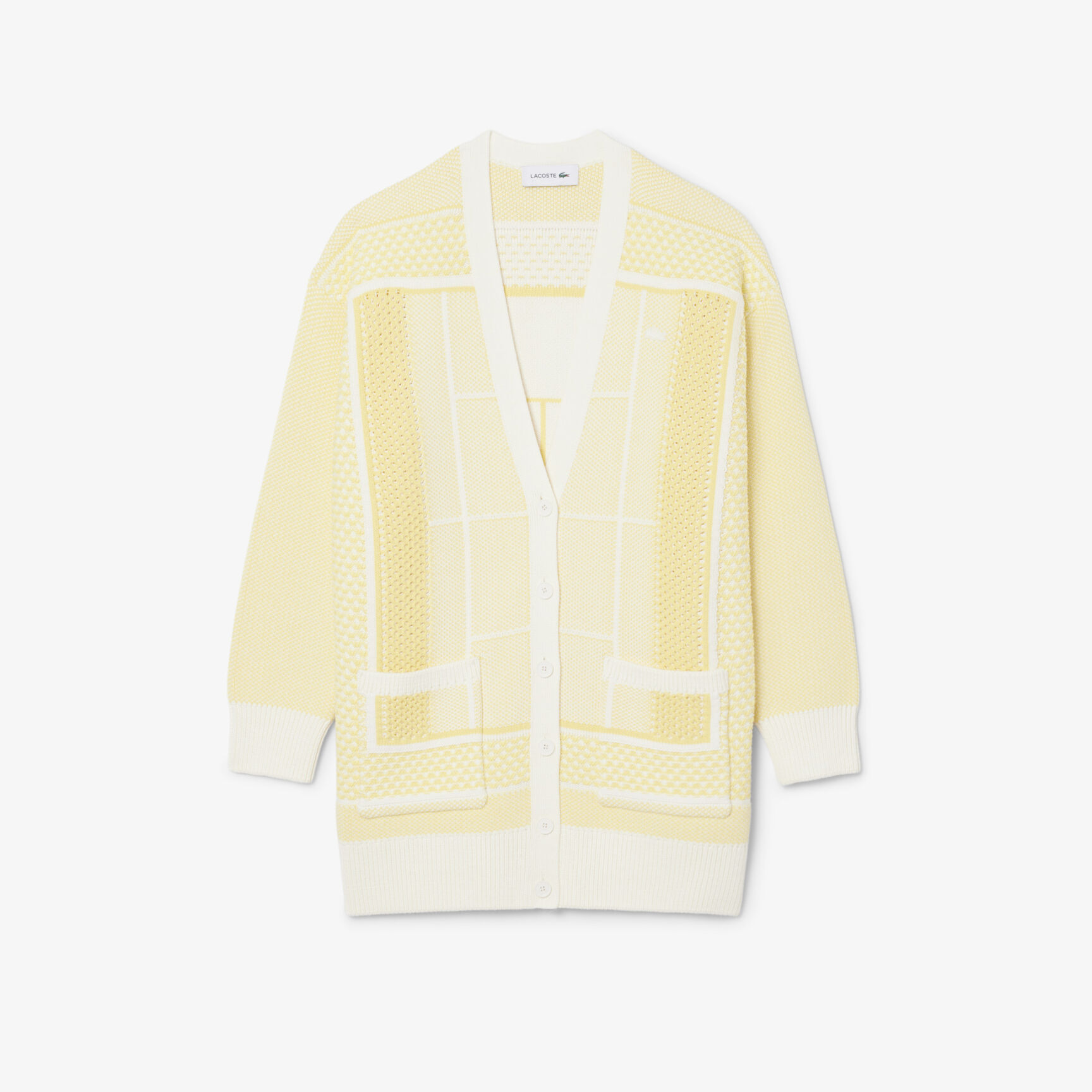 Tennis Court Jacquard Long Cardigan - AF9871-00-IHX