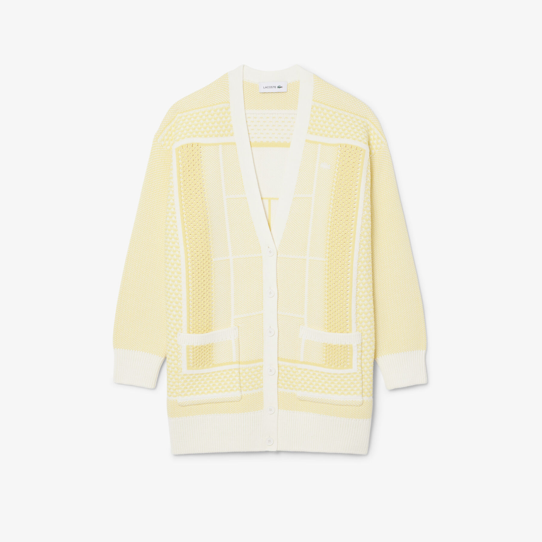 Tennis Court Jacquard Long Cardigan - AF9871-00-IHX